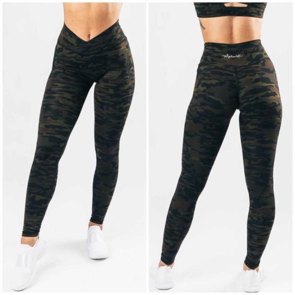 Alphalete Surface Leggings - Dark Olive Camo